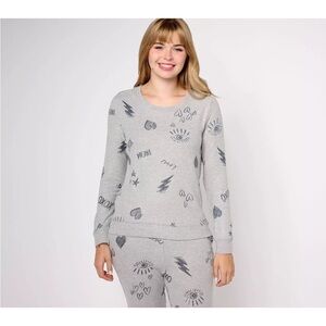 BumbleBella by Jill Martin Women's Top Sweater Sz XS Graphic Grey A617016